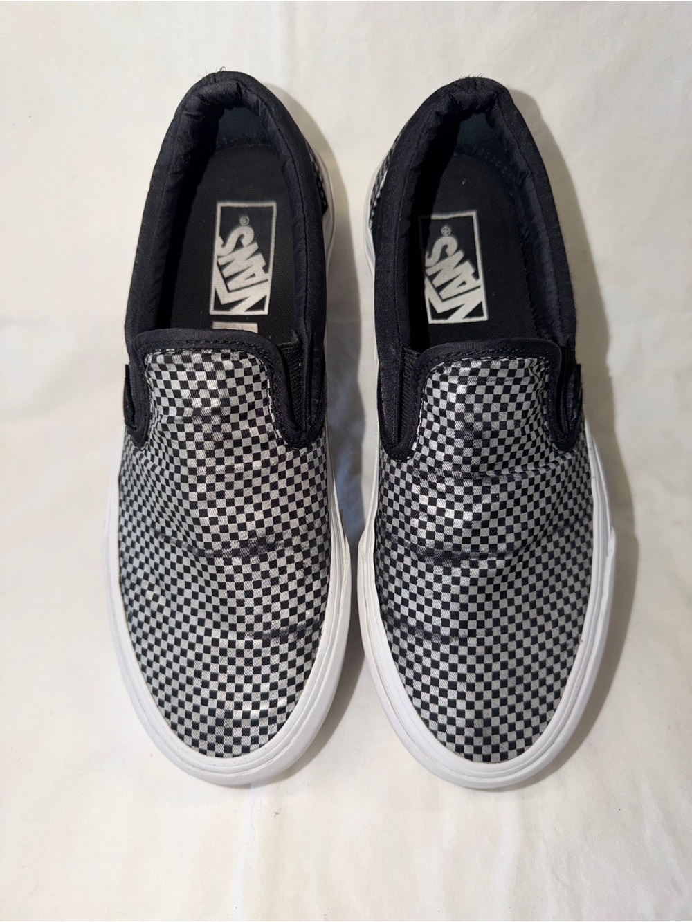 VANS Textured Silk Jacquard micro check Comfy Cush Slip On Platform